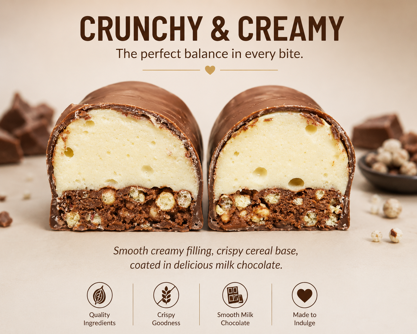 Panna cotta layered protein bar